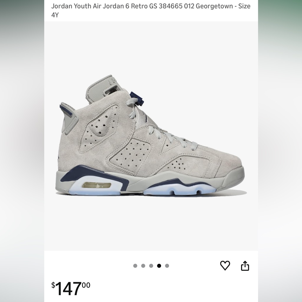 Air Jordan 6 Retro Gs Sneakers Sz 4y